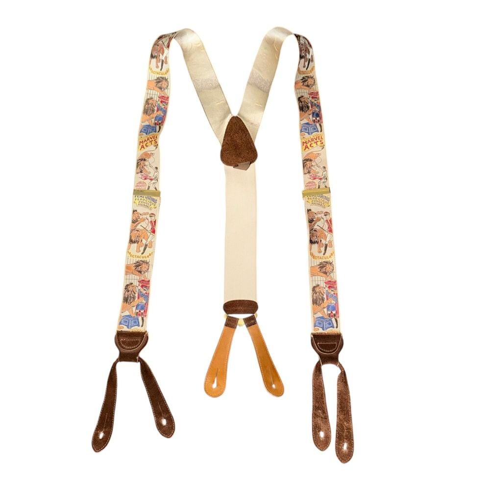 Trafalgar Limited Edition Ringling Bros Circus Braces Suspenders Silk Leather
